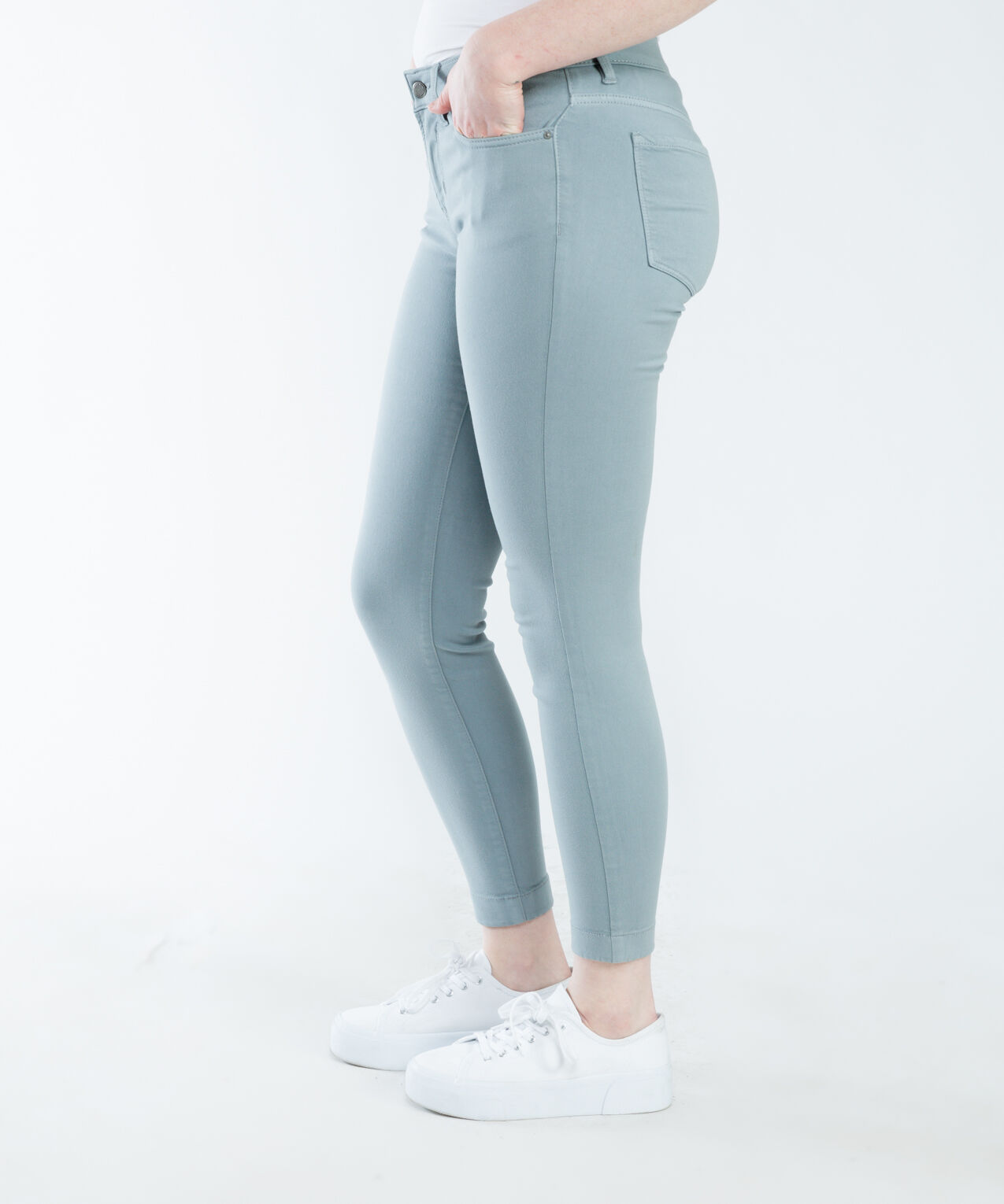 coloured mid rise skinny jeans blue mist Image 4