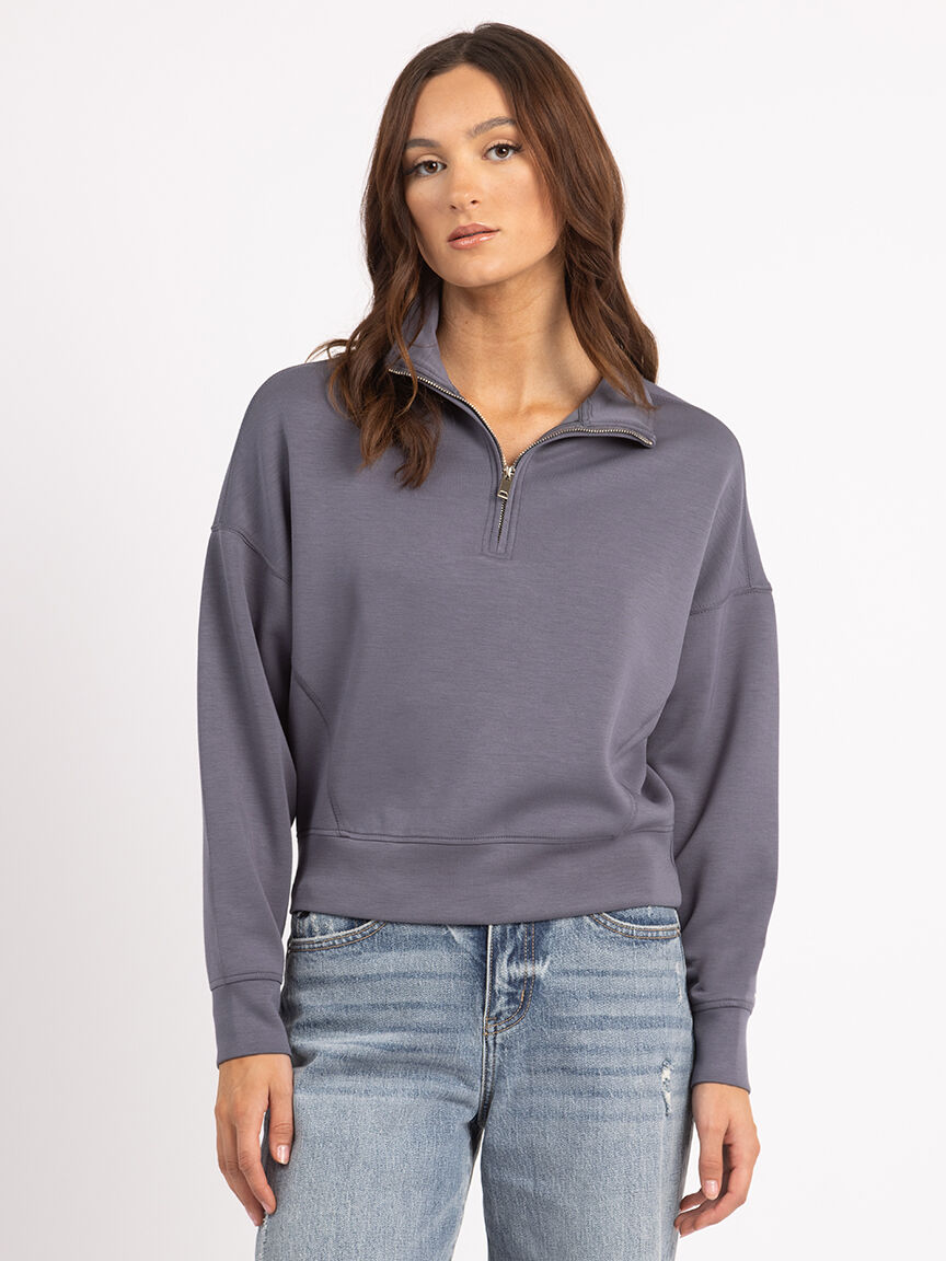 mailyn 1/2 zip mock neck sweatshirt Image 1