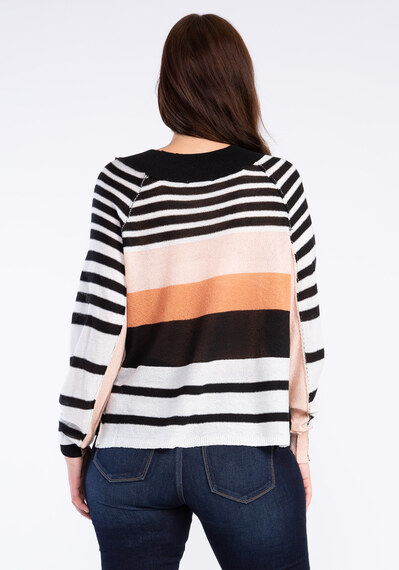 striped exposed seam popover sweater Image 2
