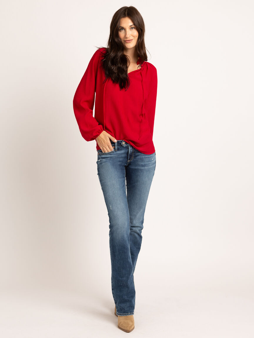 vanessa v-neck tie blouse Image 3