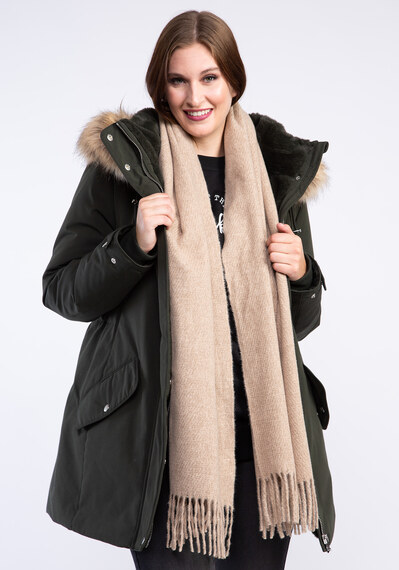 recycled poly scarf w frayed edge recycled poly scarf w frayed edge Image 2