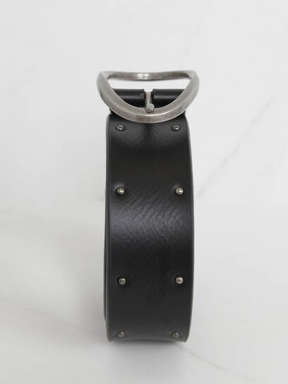 women's leather belt with studs