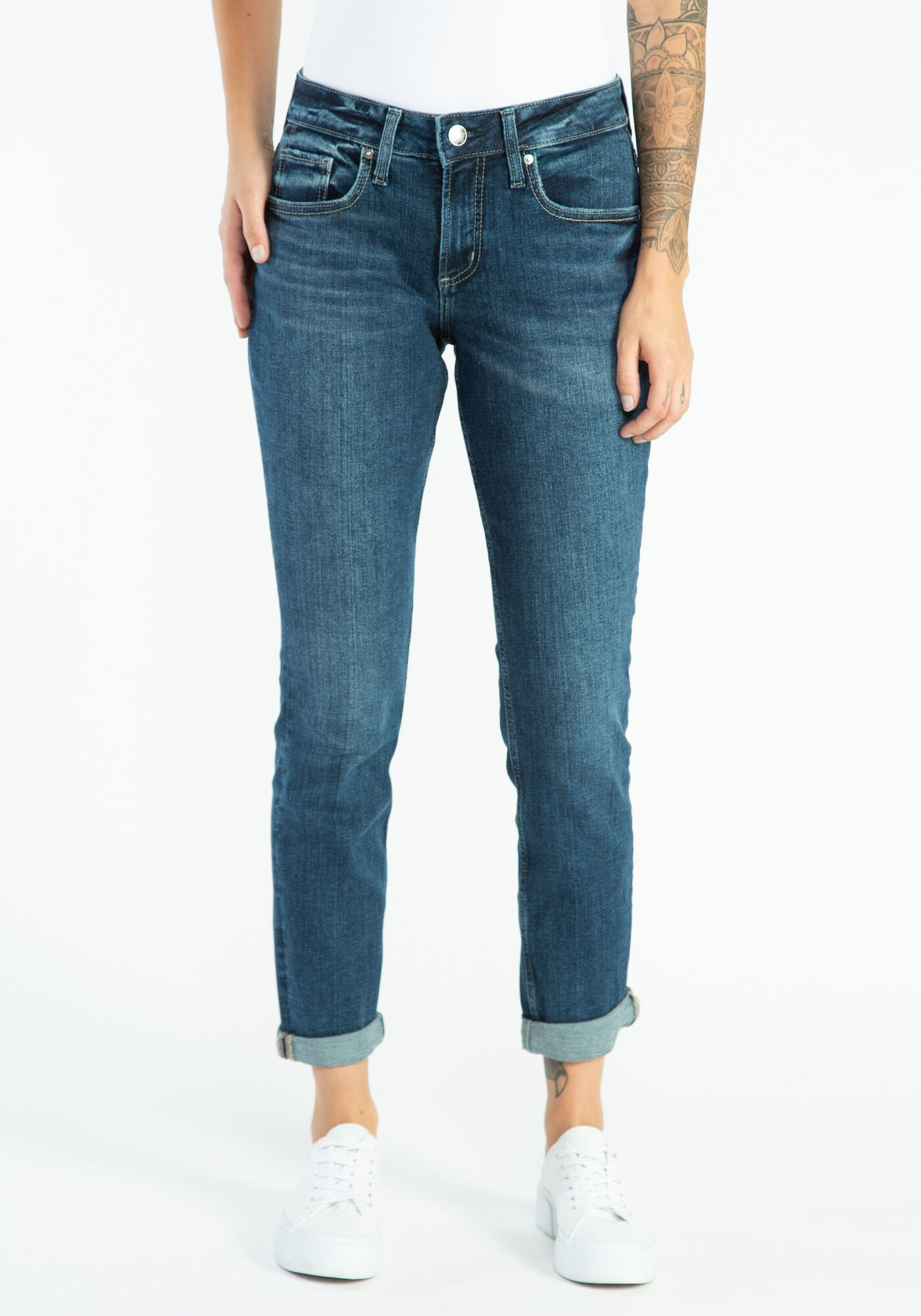 mid rise boyfriend jeans SILVER