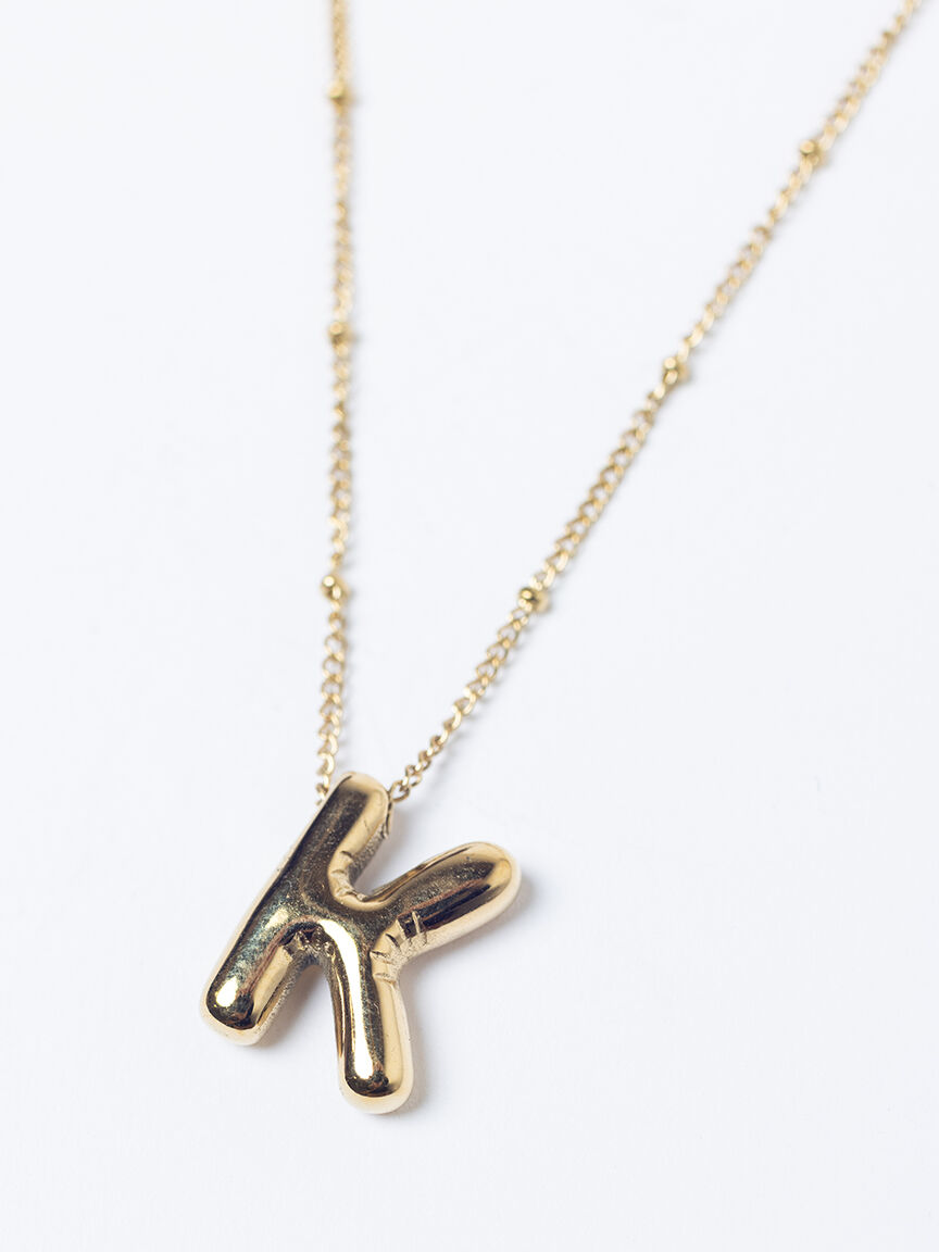 helium bubble initial necklace "K" Image 1