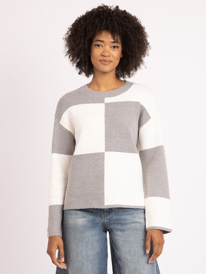 luciana crew neck plaid sweater luciana crew neck plaid sweater