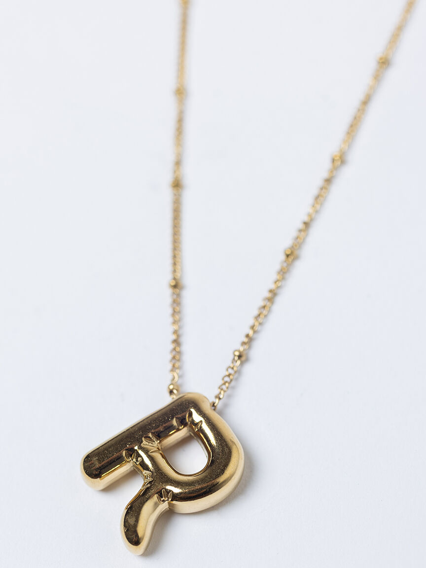 helium bubble initial necklace "R" Image 1