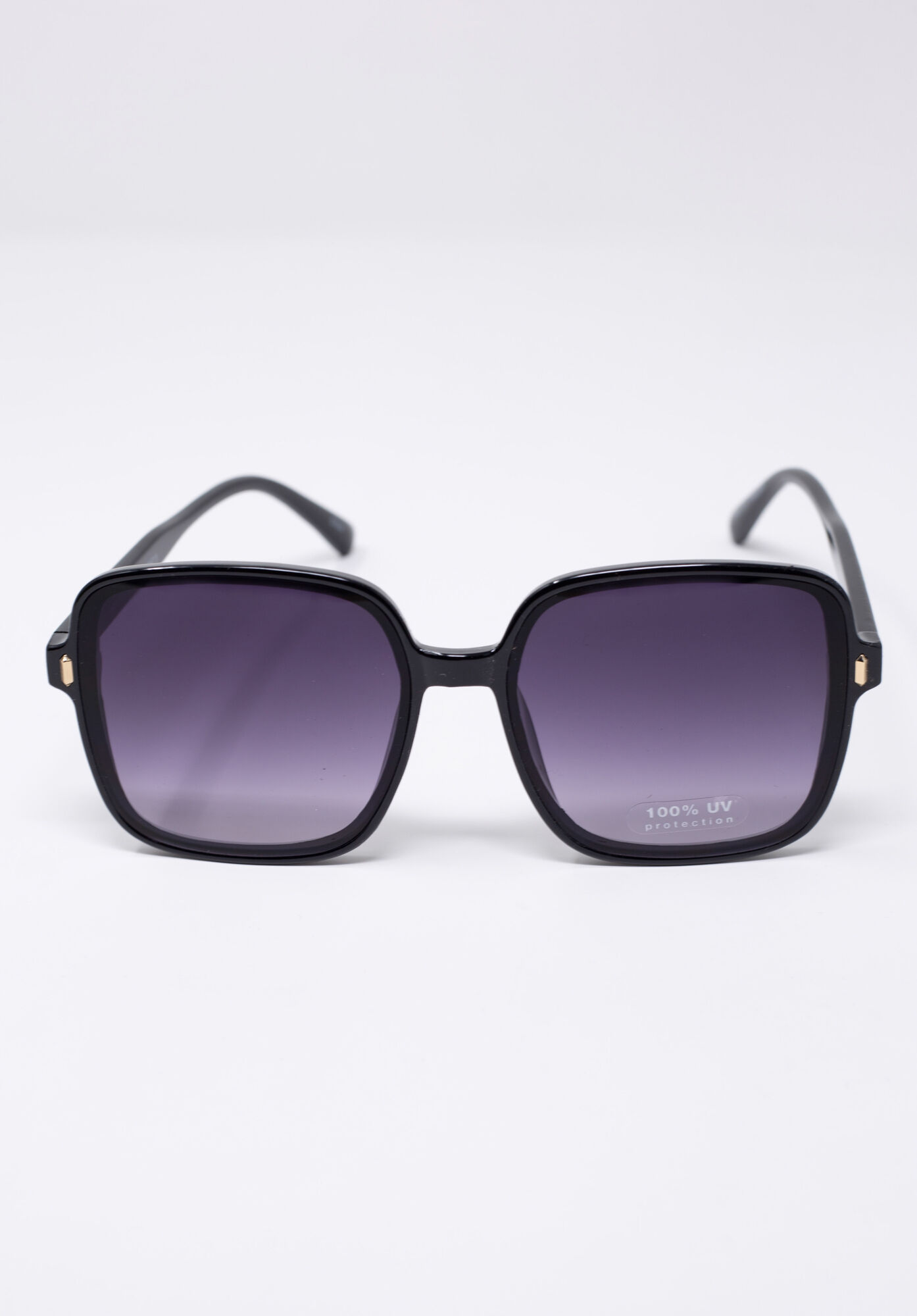 marble print large square black frame sunglasses Image 1