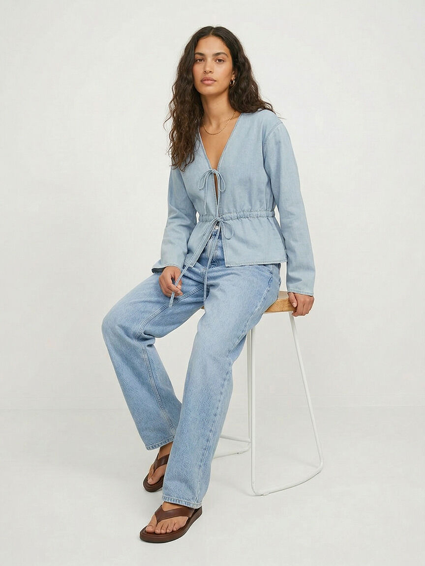 kenndy string denim shirt