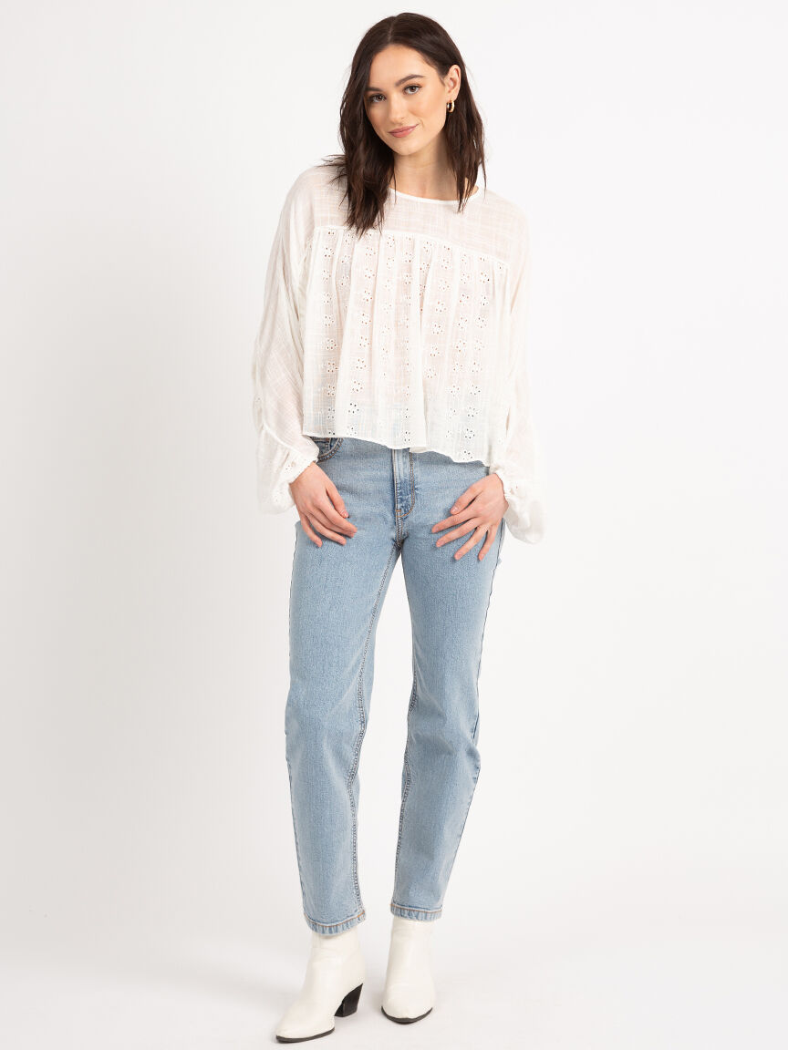 irina eyelet batwing blouse Image 2