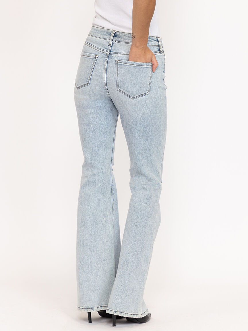 high rise flare jean light authentic