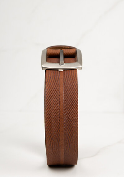 men's leather belt w embossed design Image 2