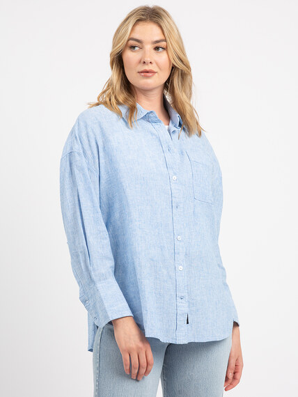 emma long sleeve button front shirt Image 1