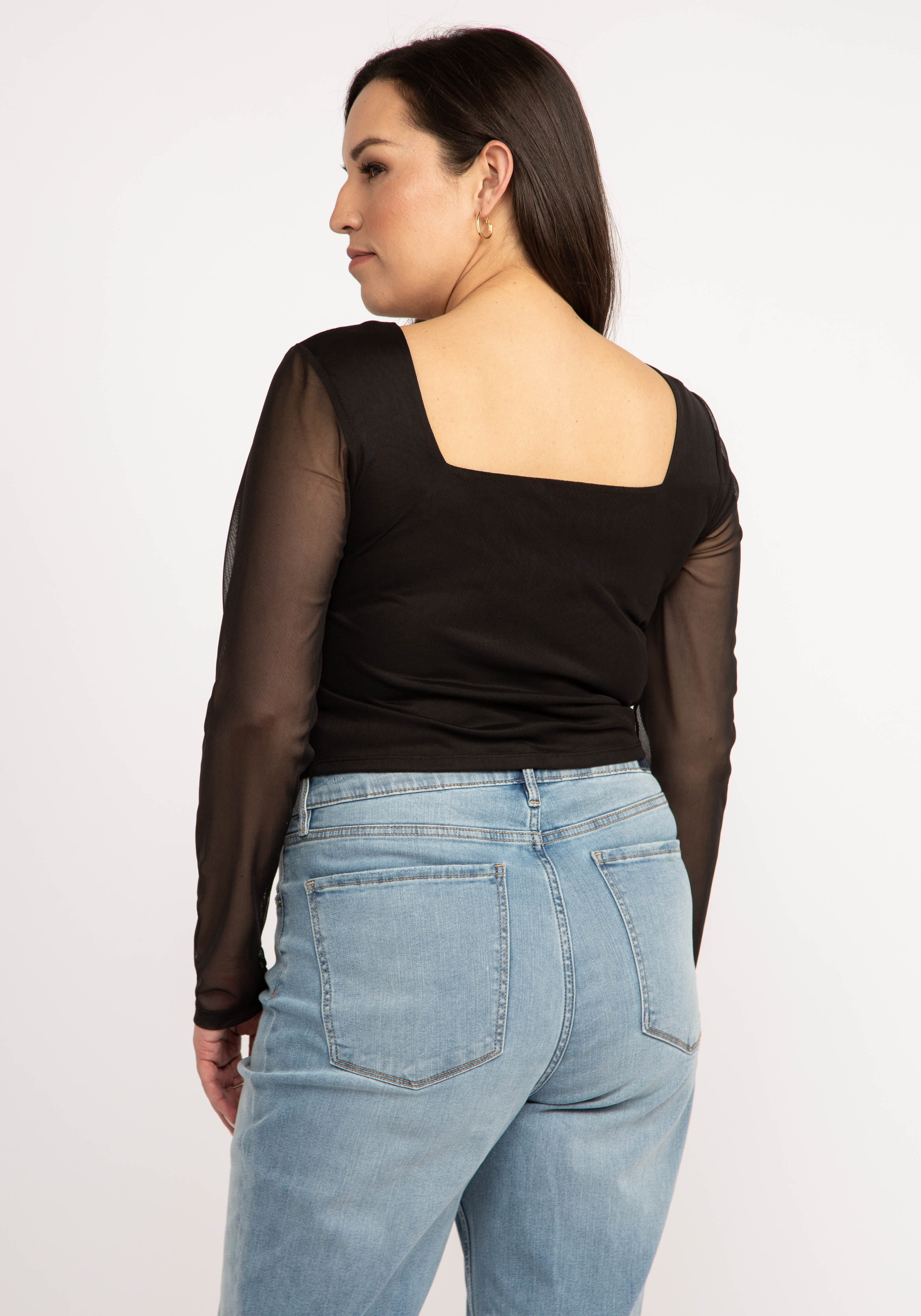 cheryl mesh corset long sleeve top Image 2