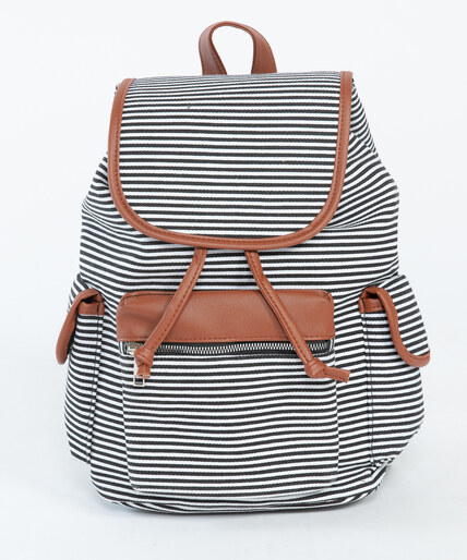 stripe canvas backpack Image 6