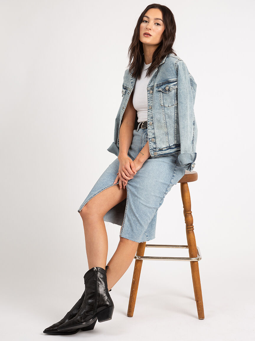 denim midi skirt Image 5