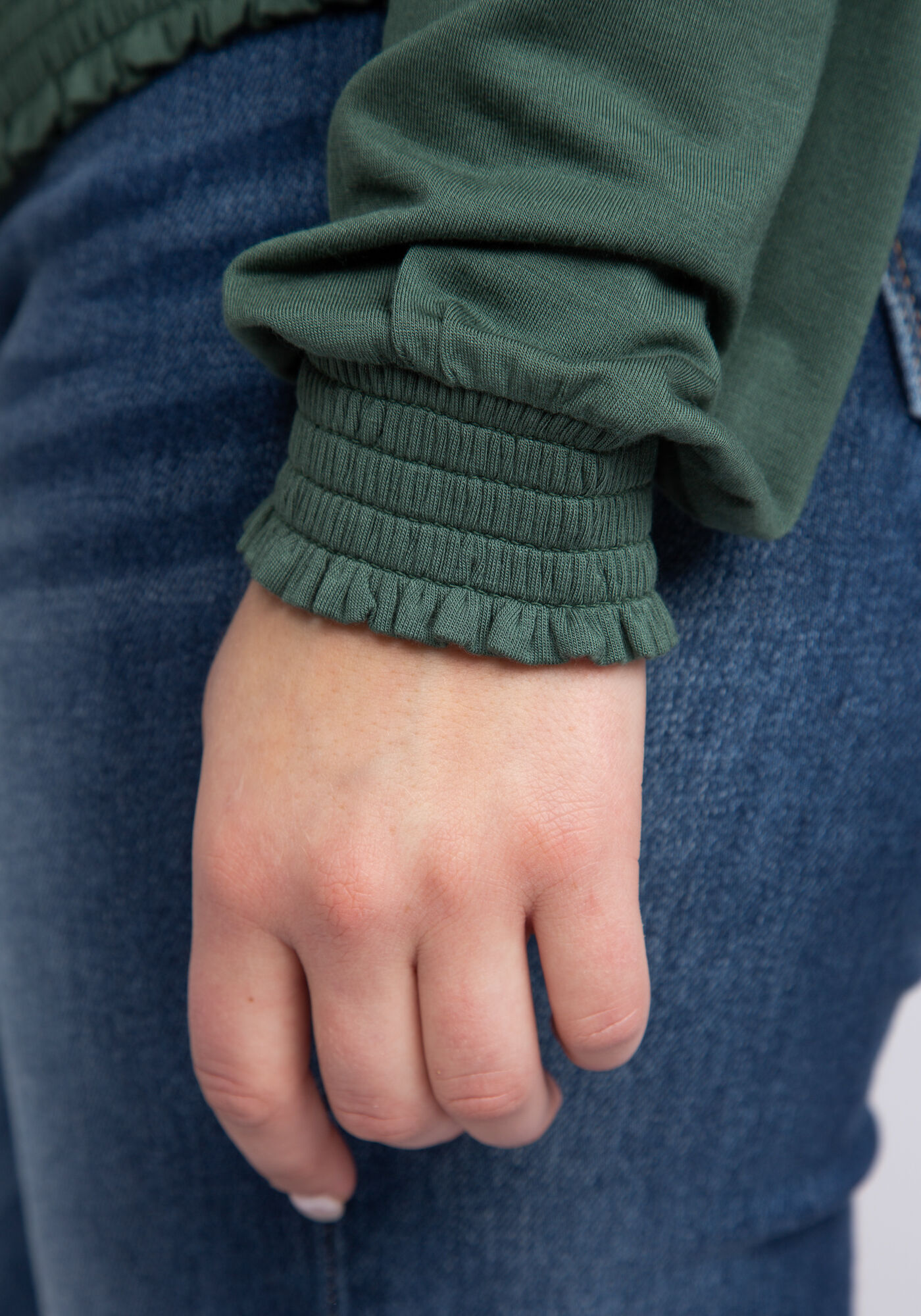 cassidy long sleeve smocked hem top Image 5