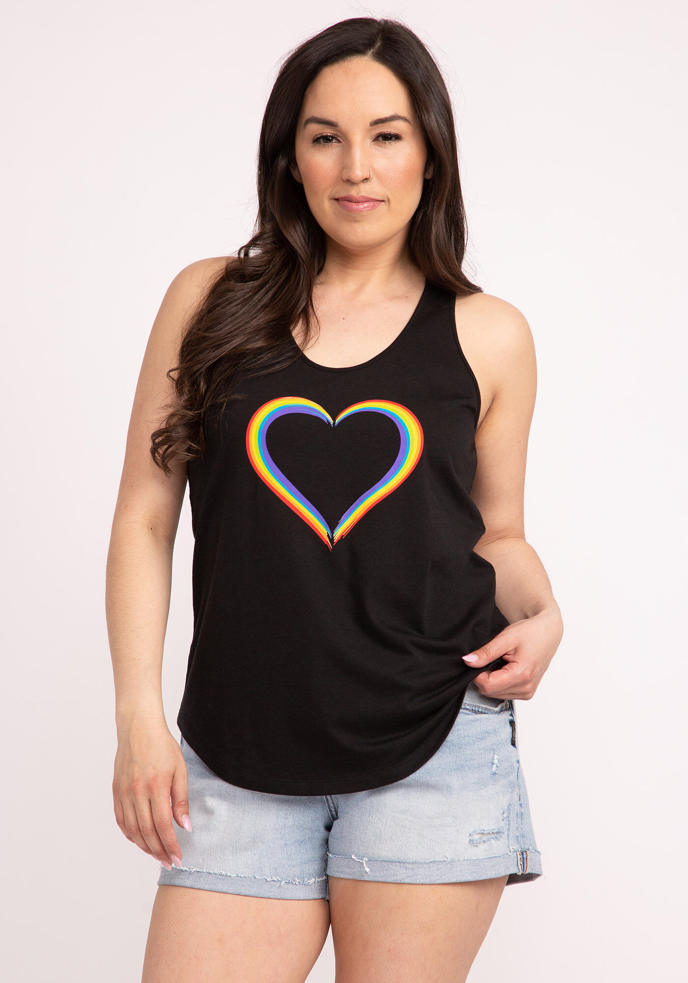 heart basic racerback graphic tank Image 1