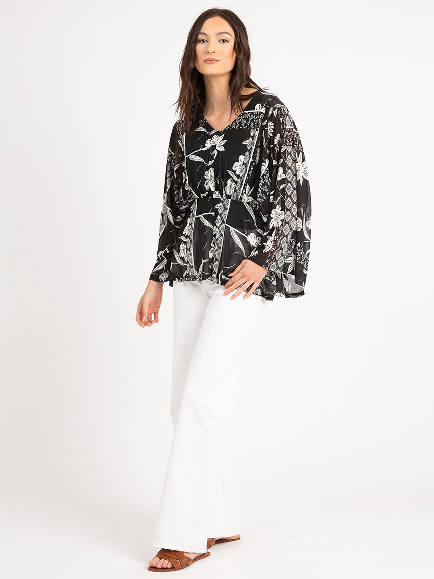 miley mesh wide sleeve peplum Image 2