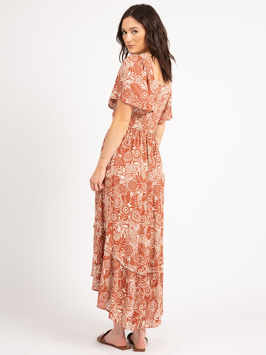 vneck flutter sleeve twist front maxi dress Image 4