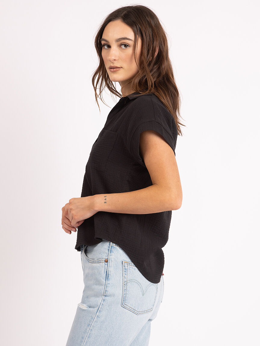 jaden johnny collar gauze shirt Image 3