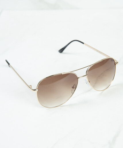 gold frame aviator sunglasses Image 1