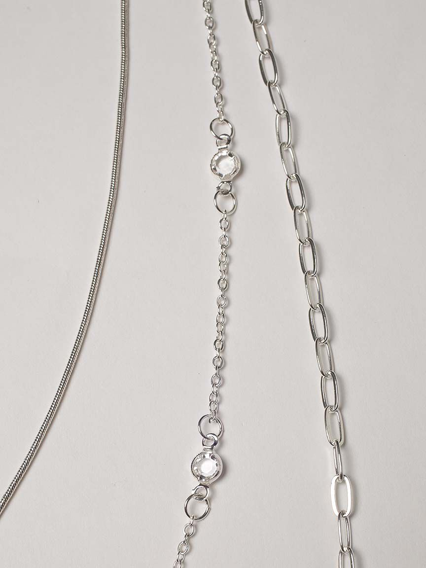 layer silver necklace Image 3