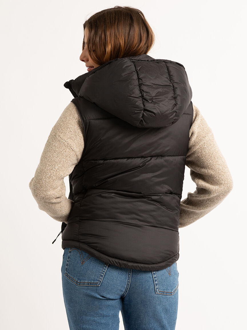 Hooded denim hot sale vest womens