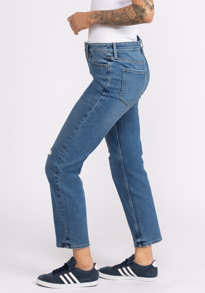 smart denim high rise straight leg jeans Image 3