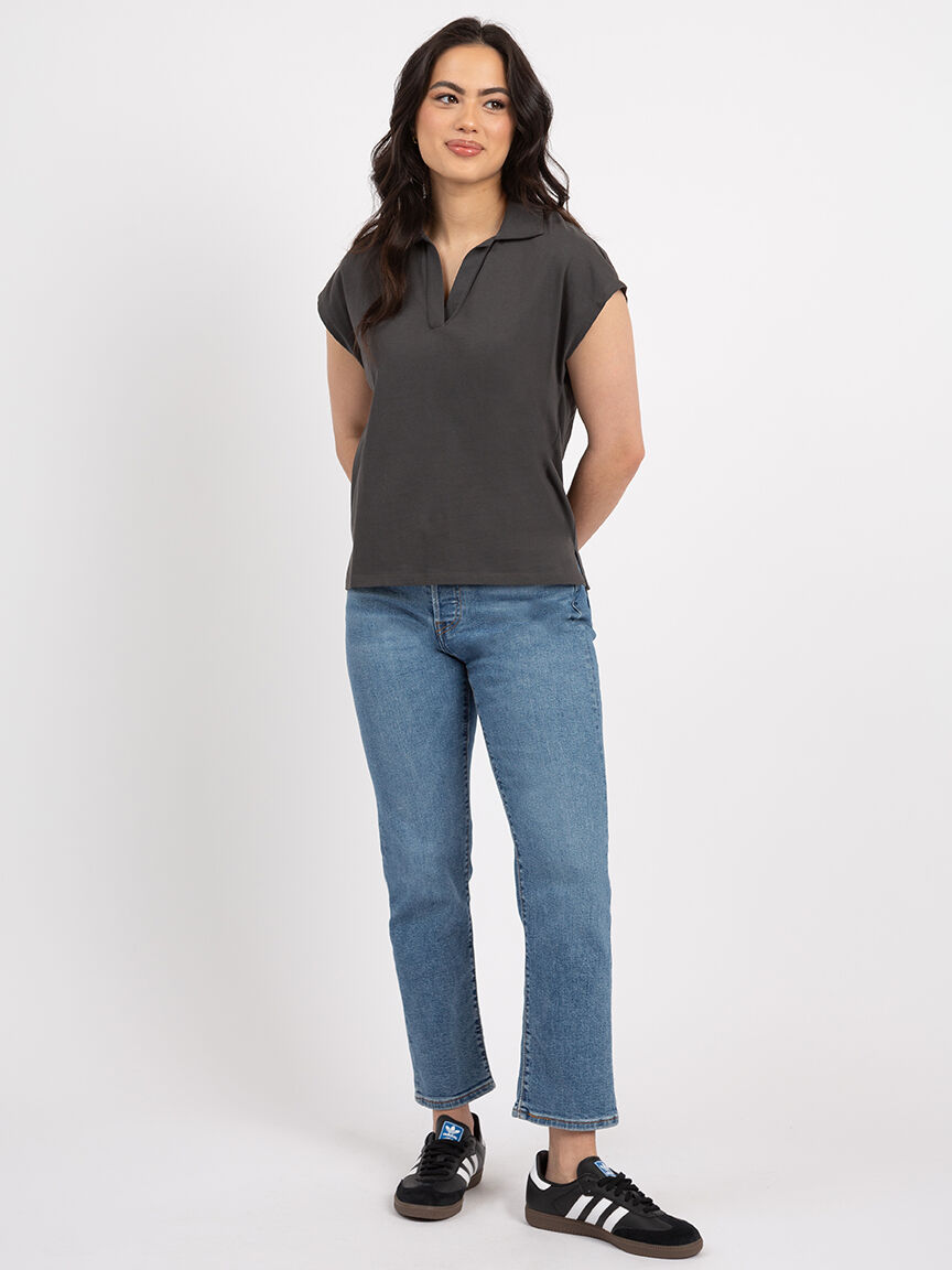 pearl johnny collar top Image 2