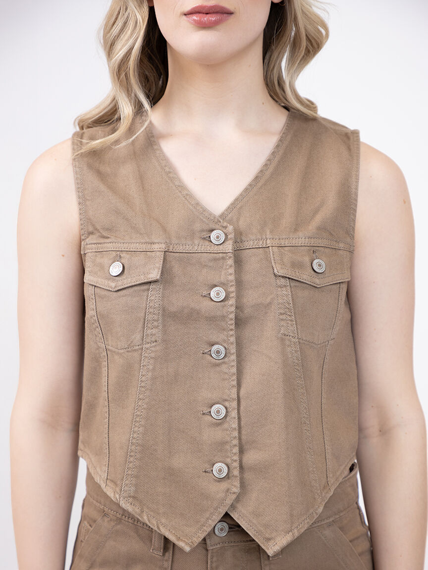 mattie twill vest hazelwood Image 5