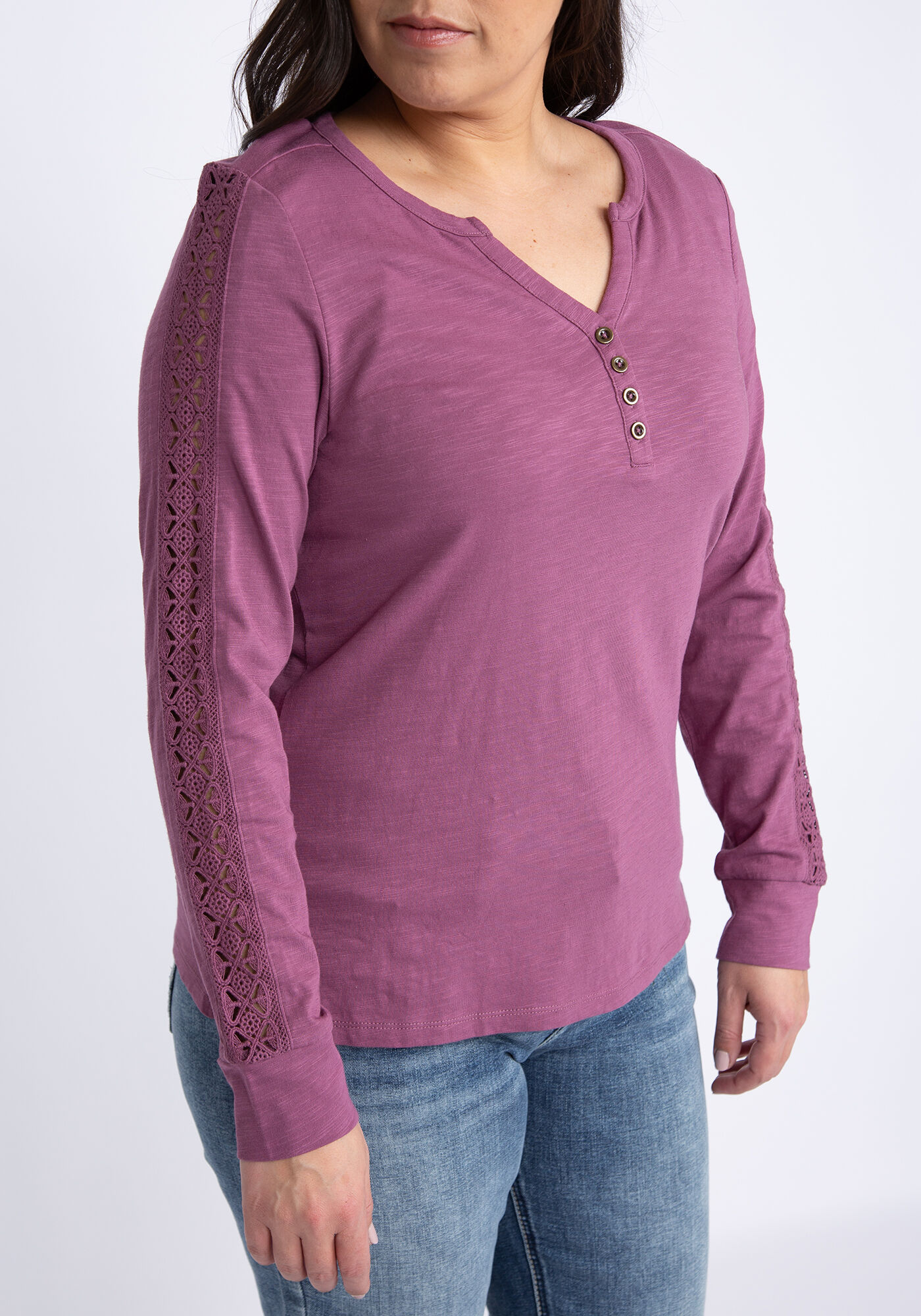 clementine crochet sleeve henley Image 4