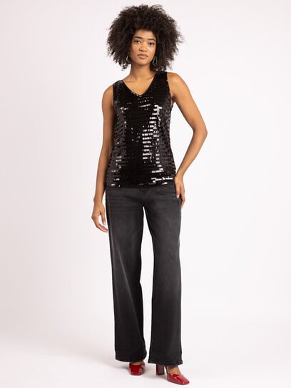 ziya double v neck sequins tank ziya double v neck sequins tank