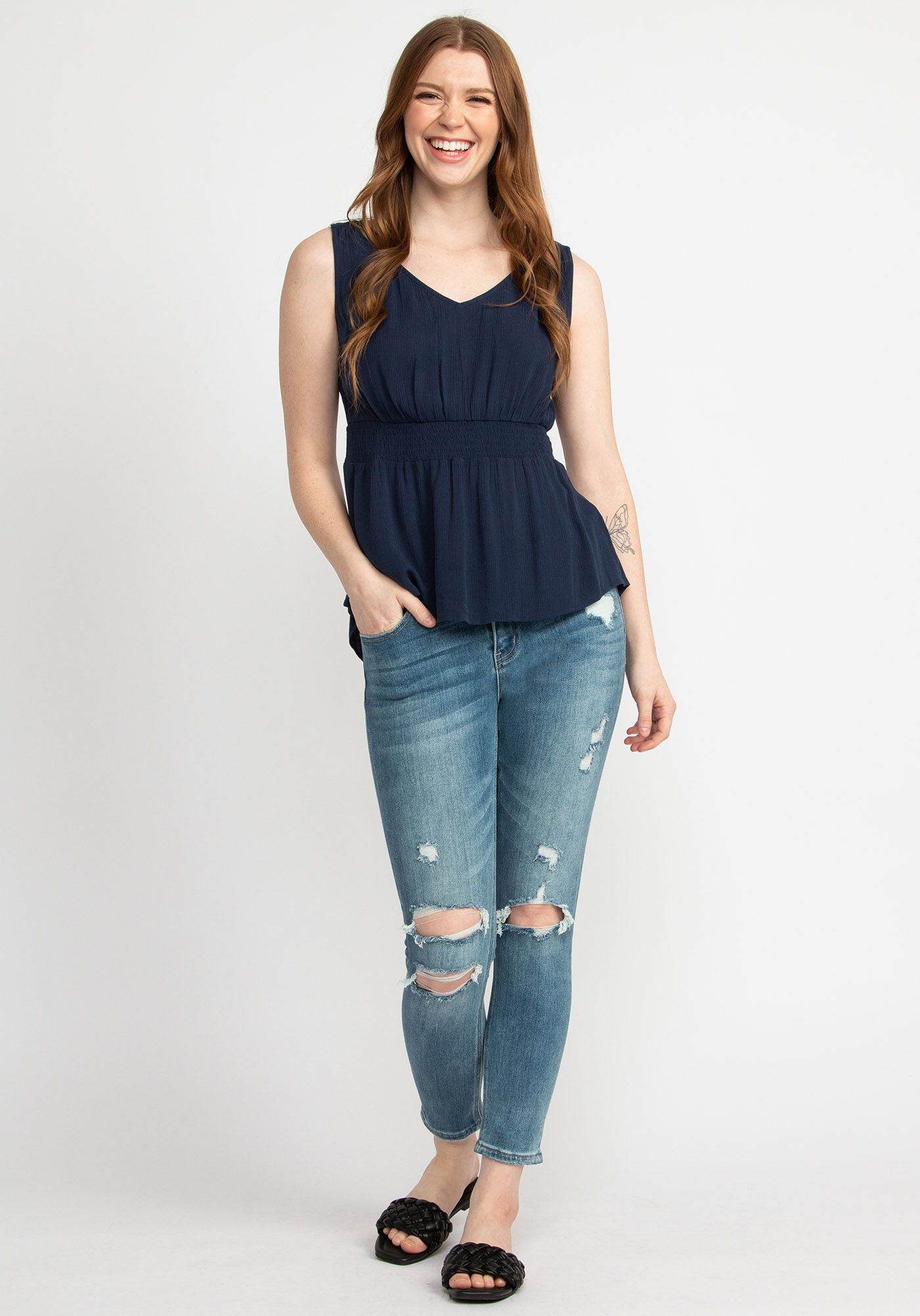 marion v-neck sleeveless blouse Image 3