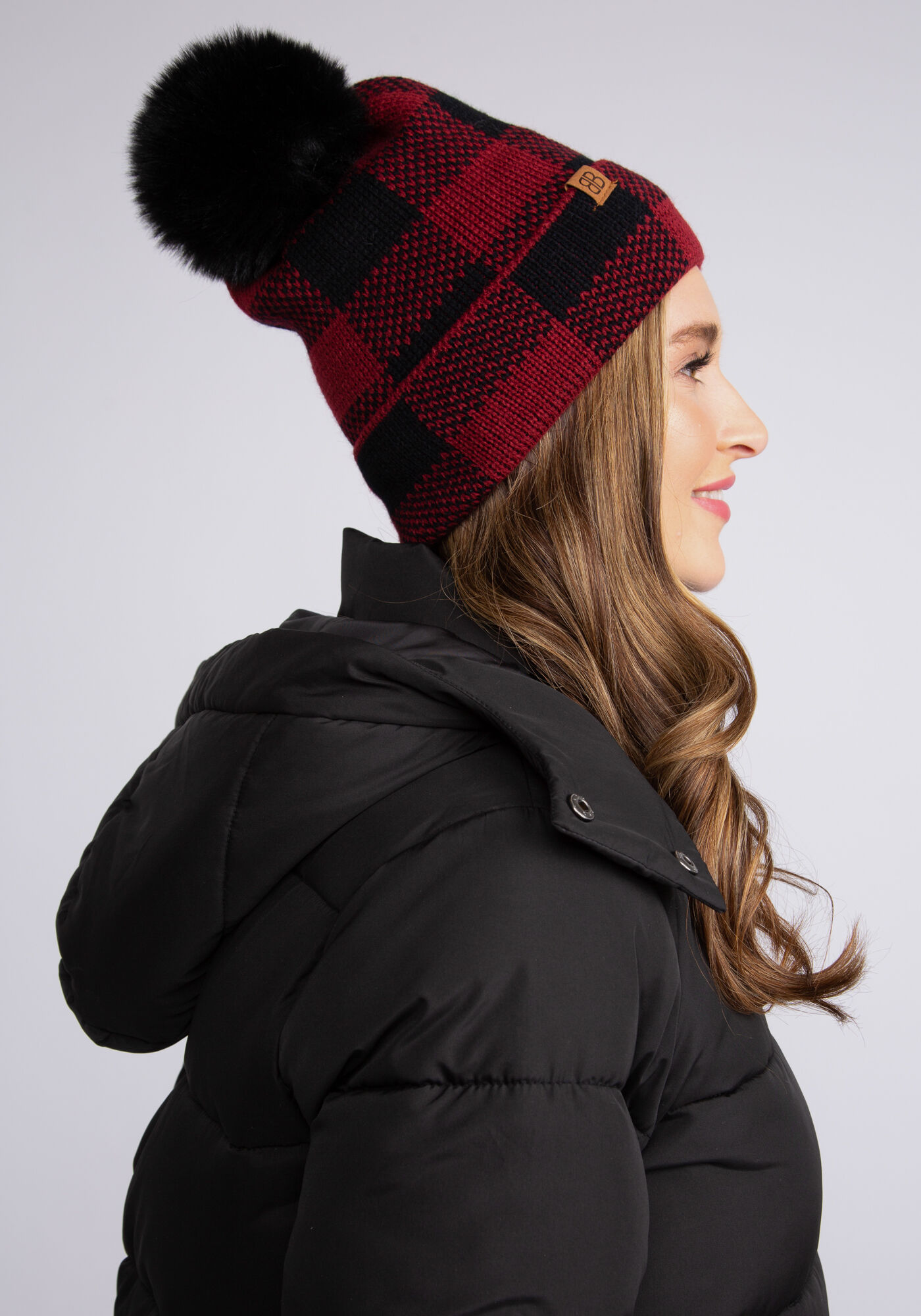 bb women toque red buffalo plaid Image 2