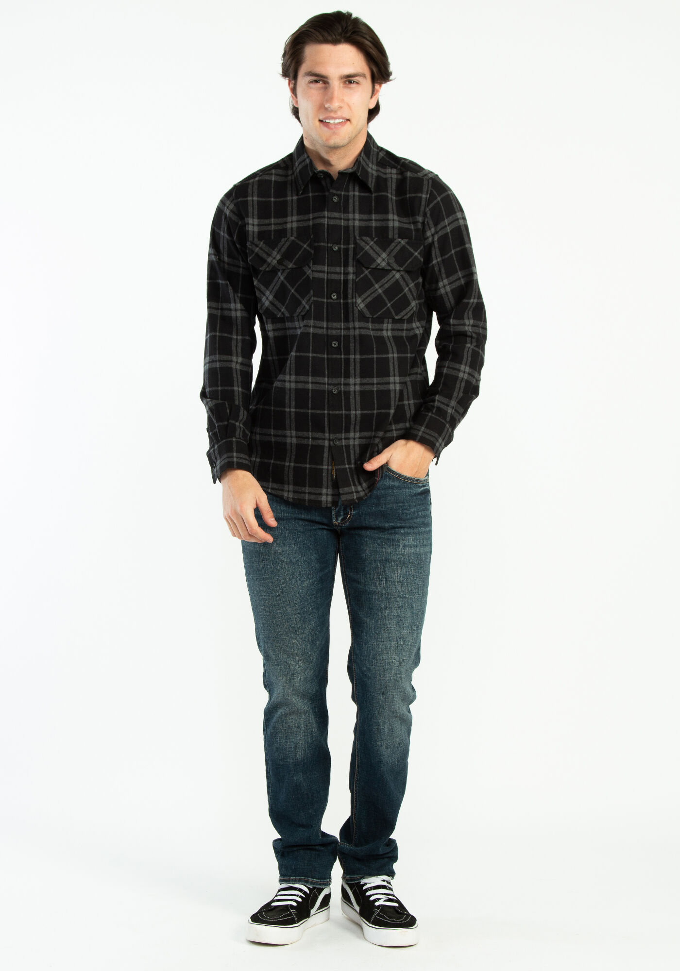 brushed flannel plaid shirt Image 3