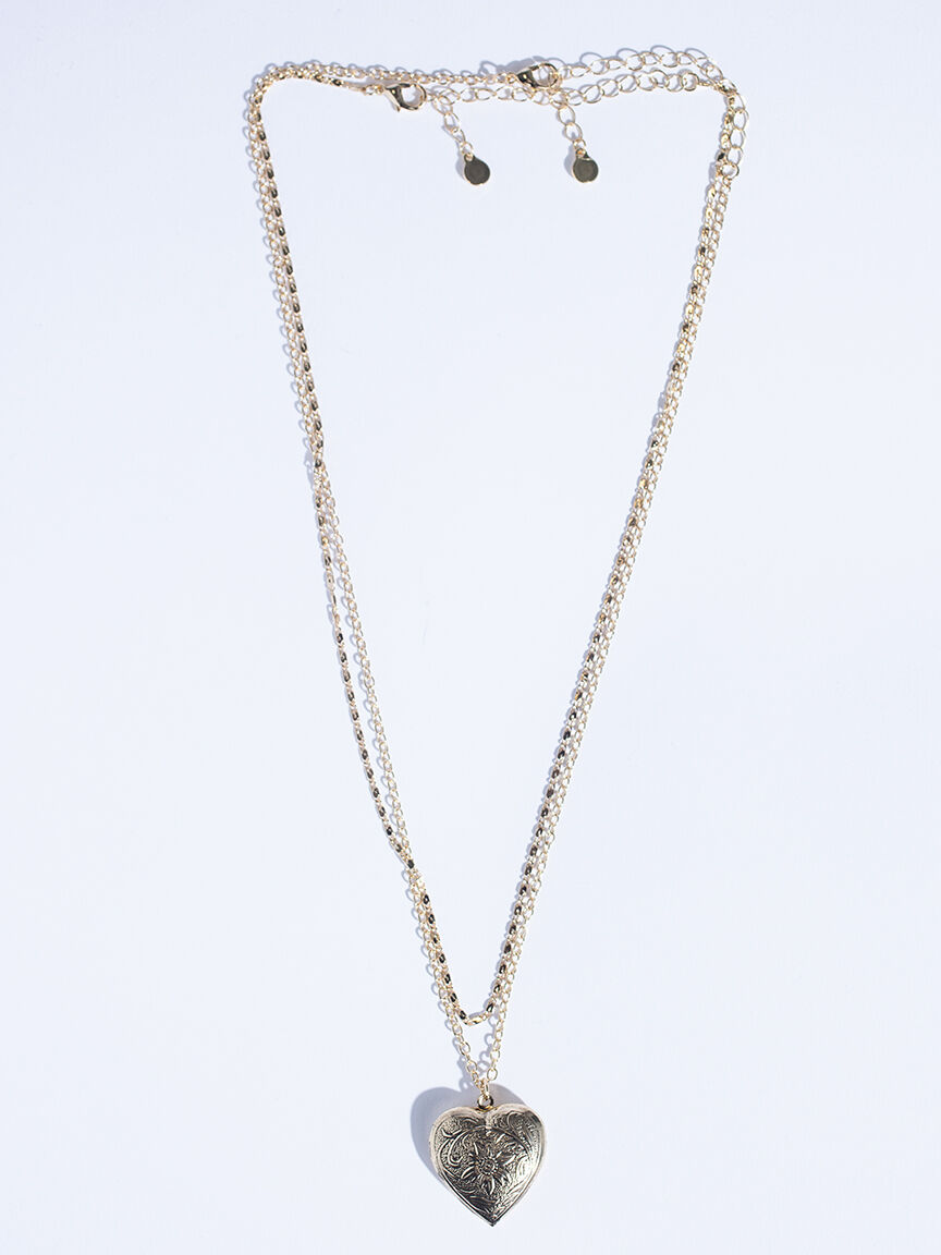 vintage heart locket necklace Image 1