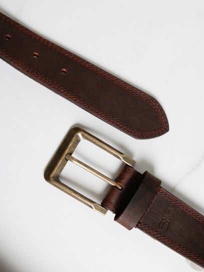 edge stitch leather belt edge stitch leather belt