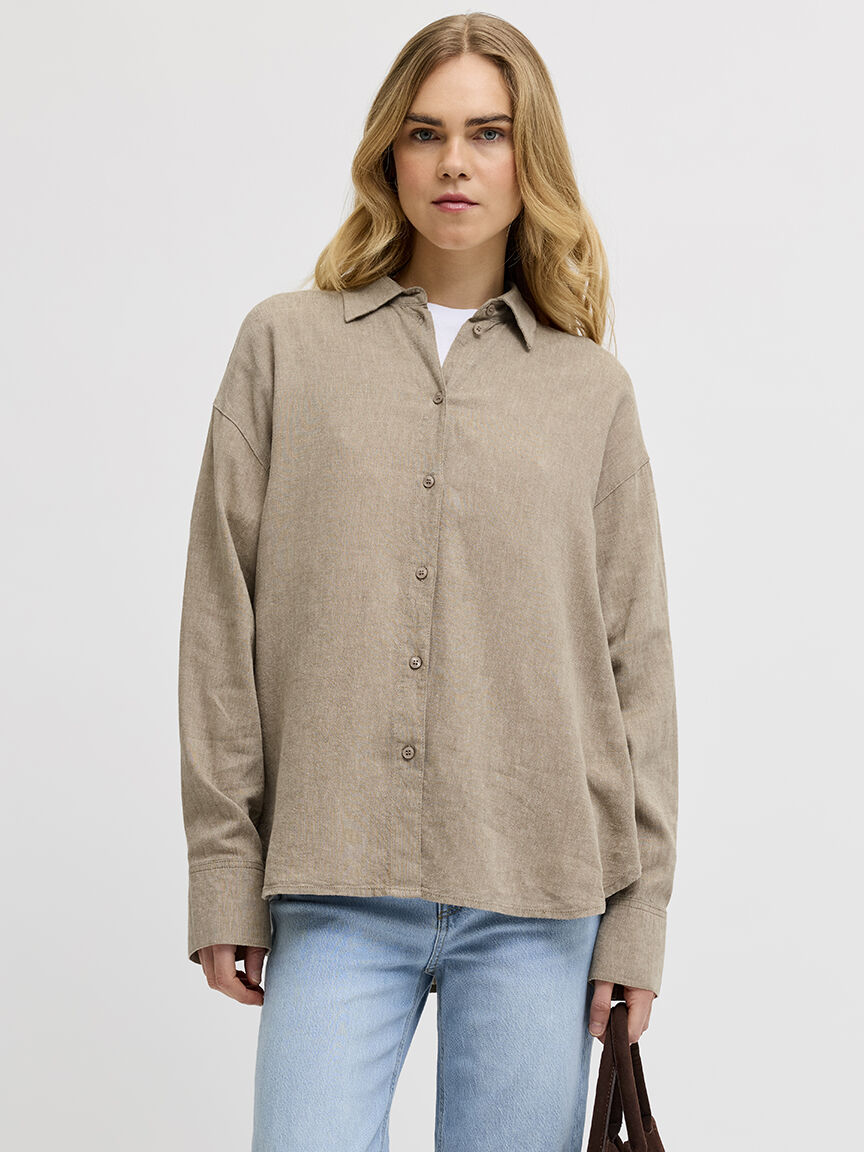 almira linen blend shirt