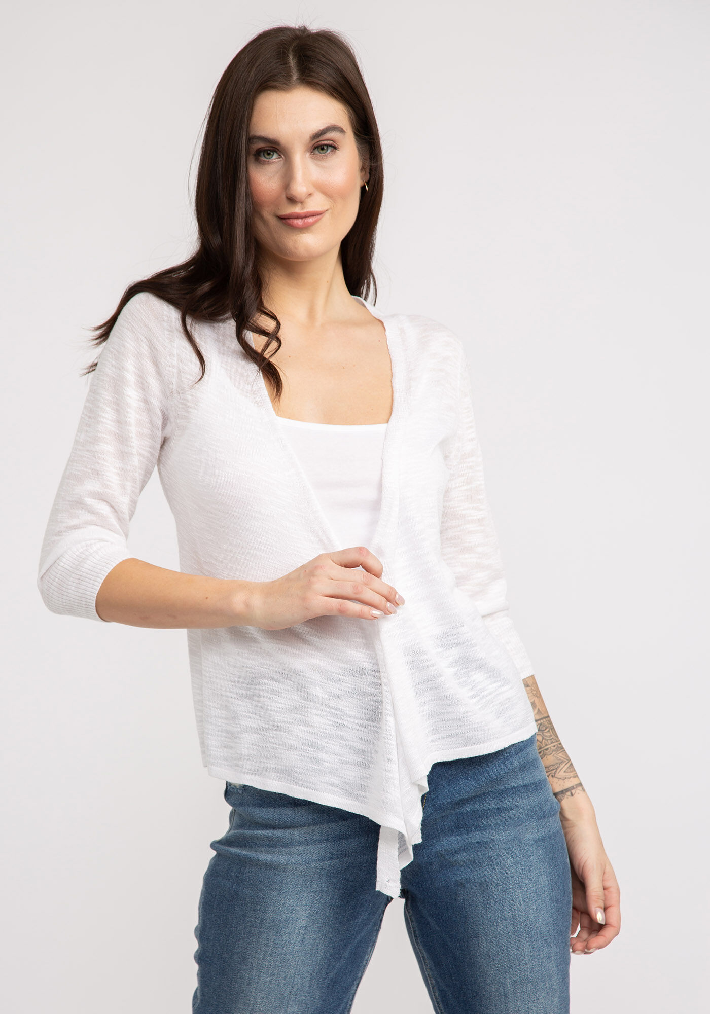 catherine &frac34; sleeve open cardigan Image 5