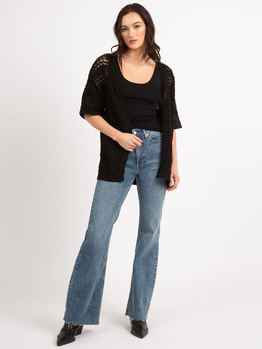 solana short sleeve open cardi Image 2