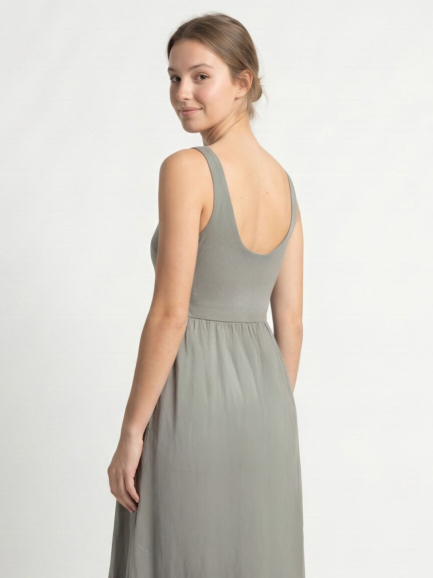 jersey voile maxi dress