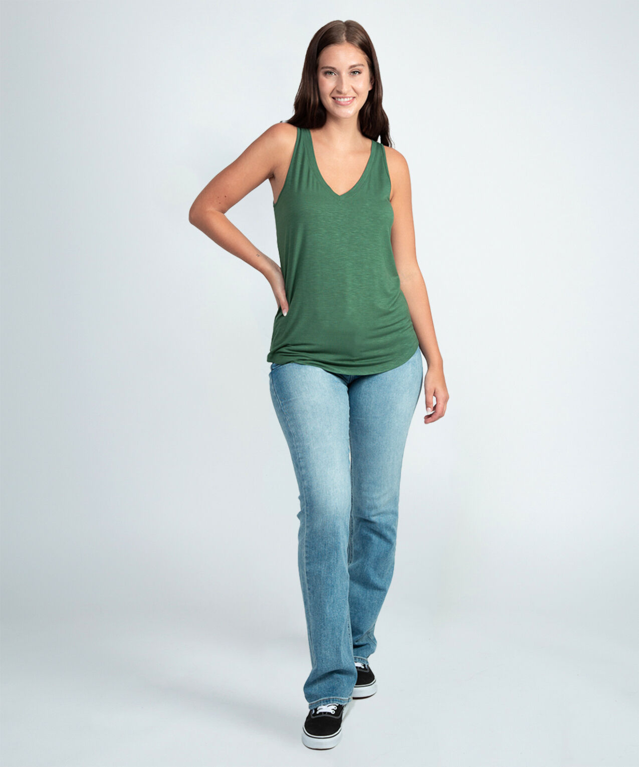 v neck textured knit tank - ela Image 4