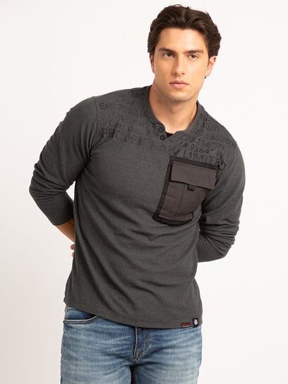 henley with chest pocket