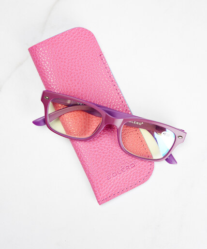 pink frame blue light protection glasses Image 5