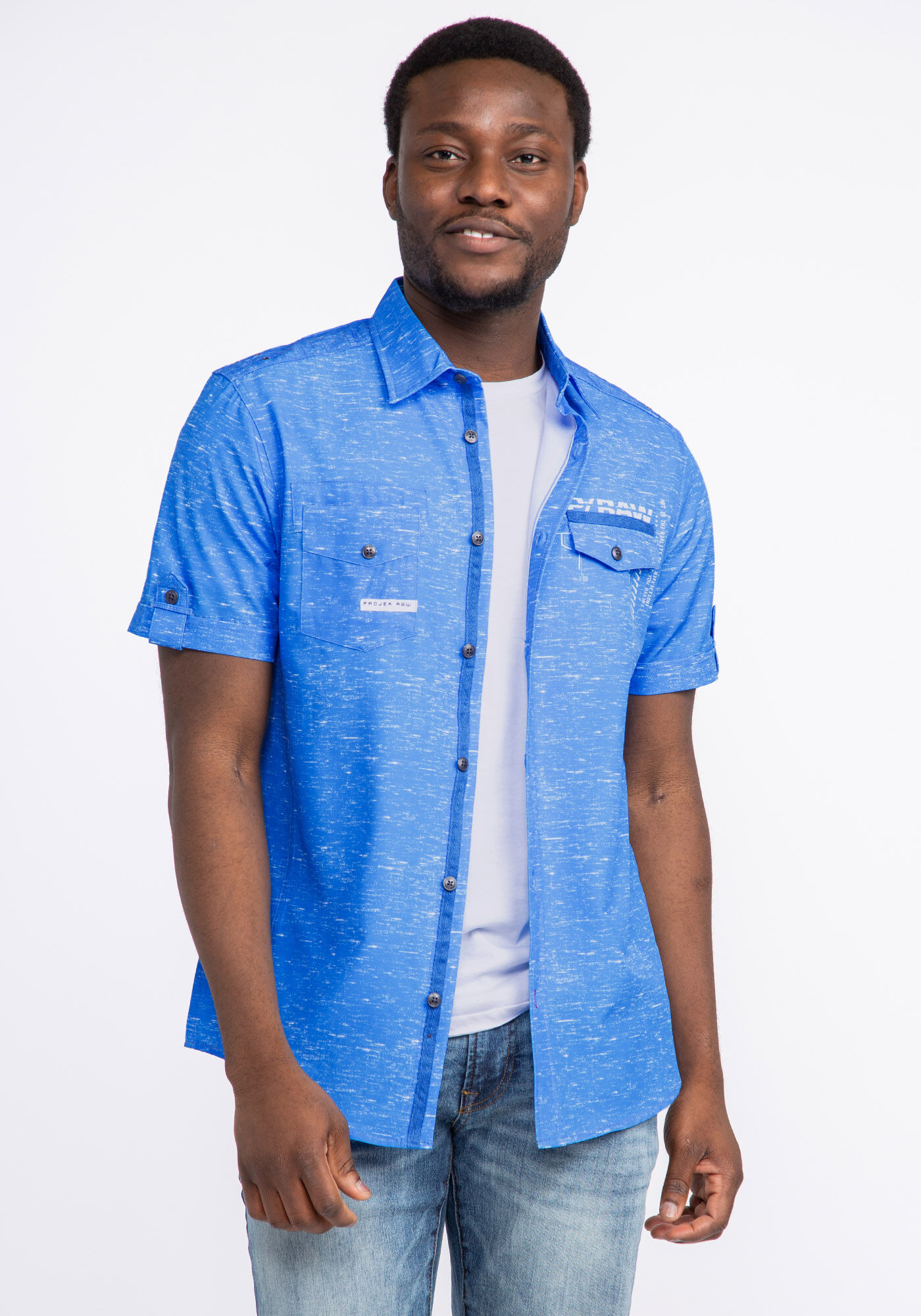 Blue denim cheap short sleeve shirt