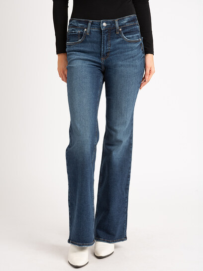 Lincoln Outffiters Women's Bootleg Jeans, Brillant Blue - LOW7556