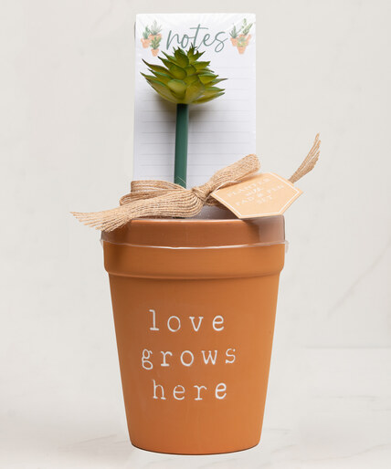 planter and note pad gift set Image 1
