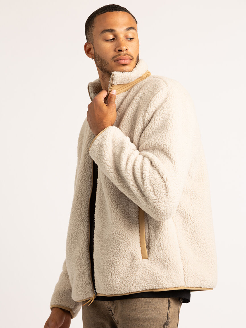 Mens full sherpa jacket store
