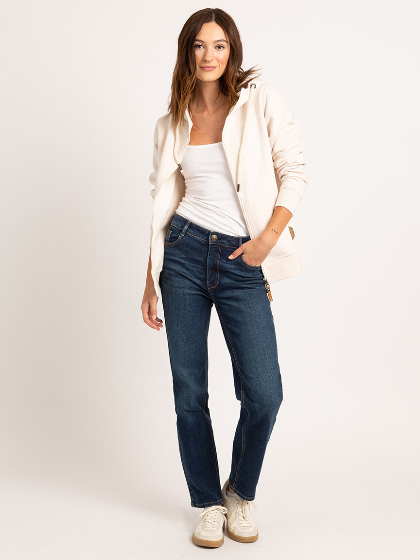 zaharah oatmeal full zip hooded fleece Image 2