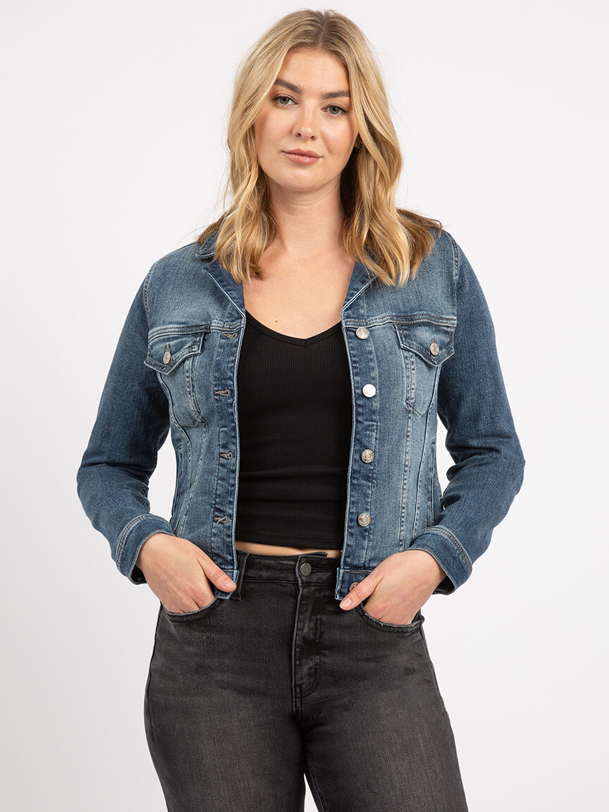 fitted jean jacket Image 6